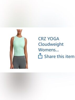 CRZ YOGA Women's Mint Crewneck Tank Top